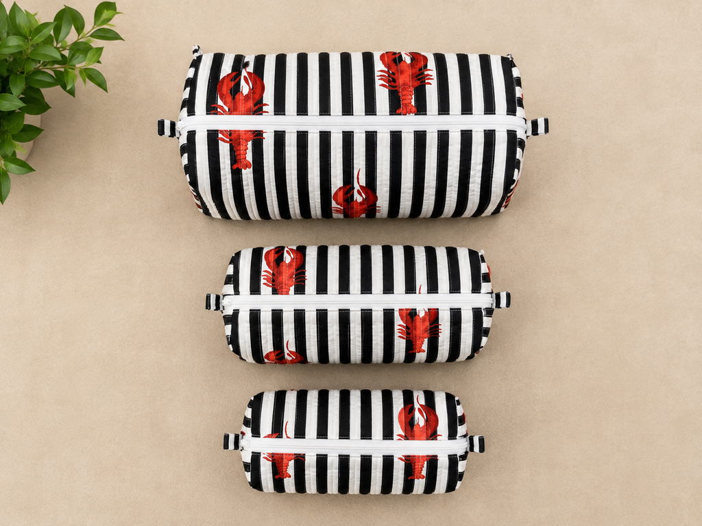 Lobster Tide Toiletry Pouches (Set of 3)