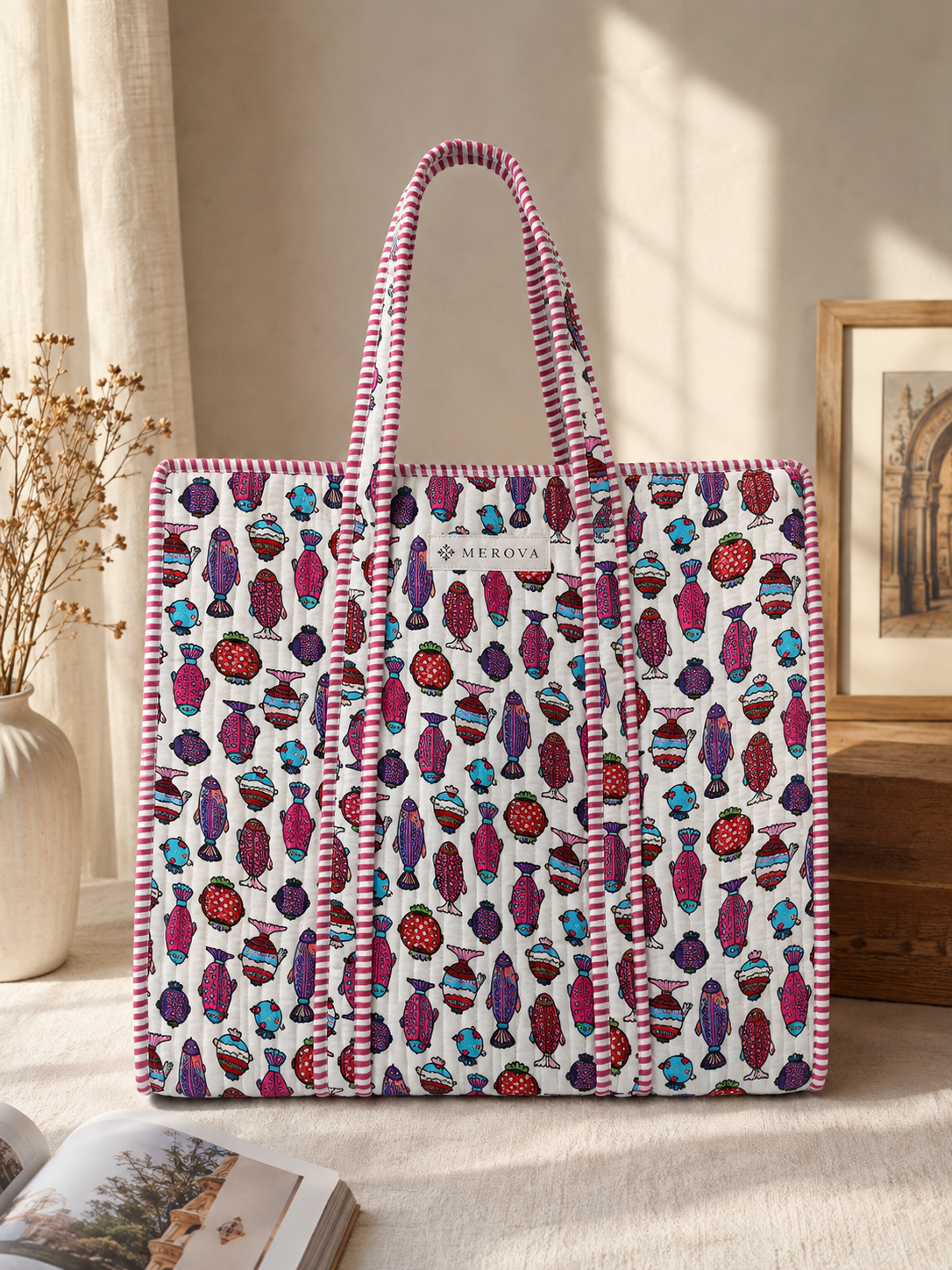 Candy Fish Tote (Medium with Zipper)