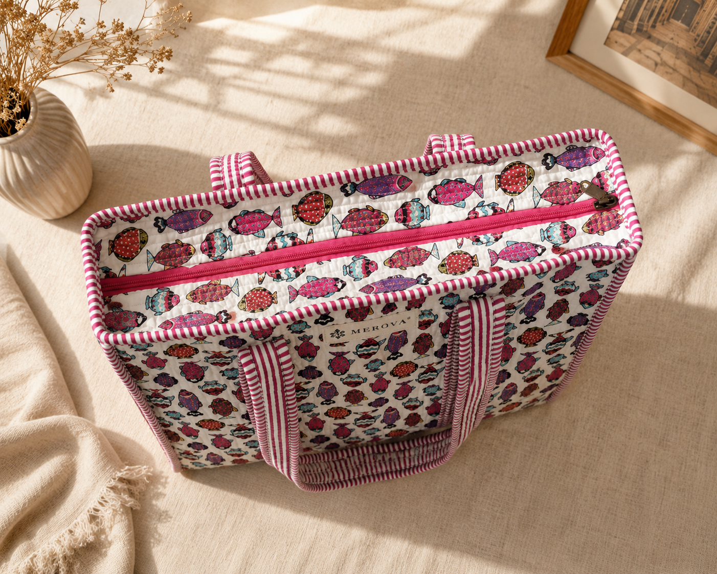 Candy Fish Tote (Medium with Zipper)