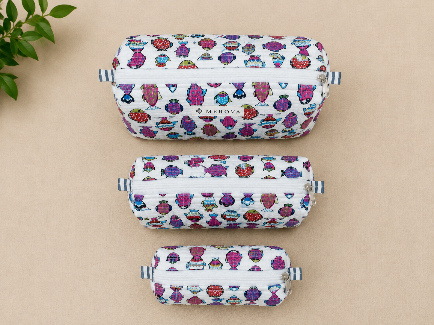Candy Fish Toiletry Pouches (Set Of 3)