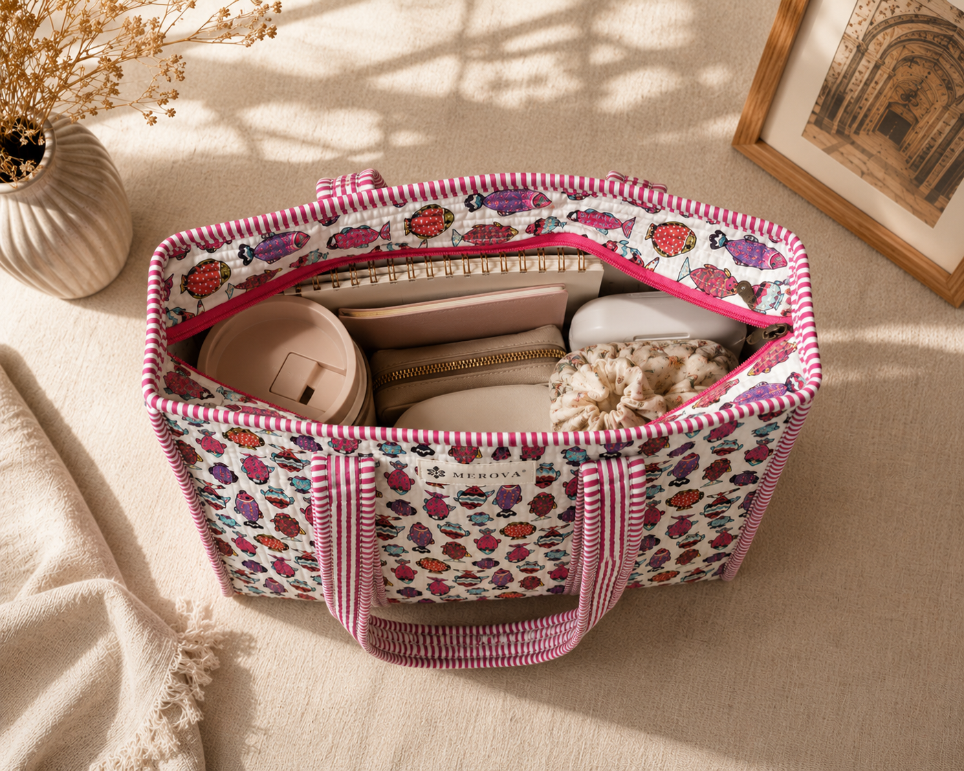 Candy Fish Tote (Medium with Zipper)