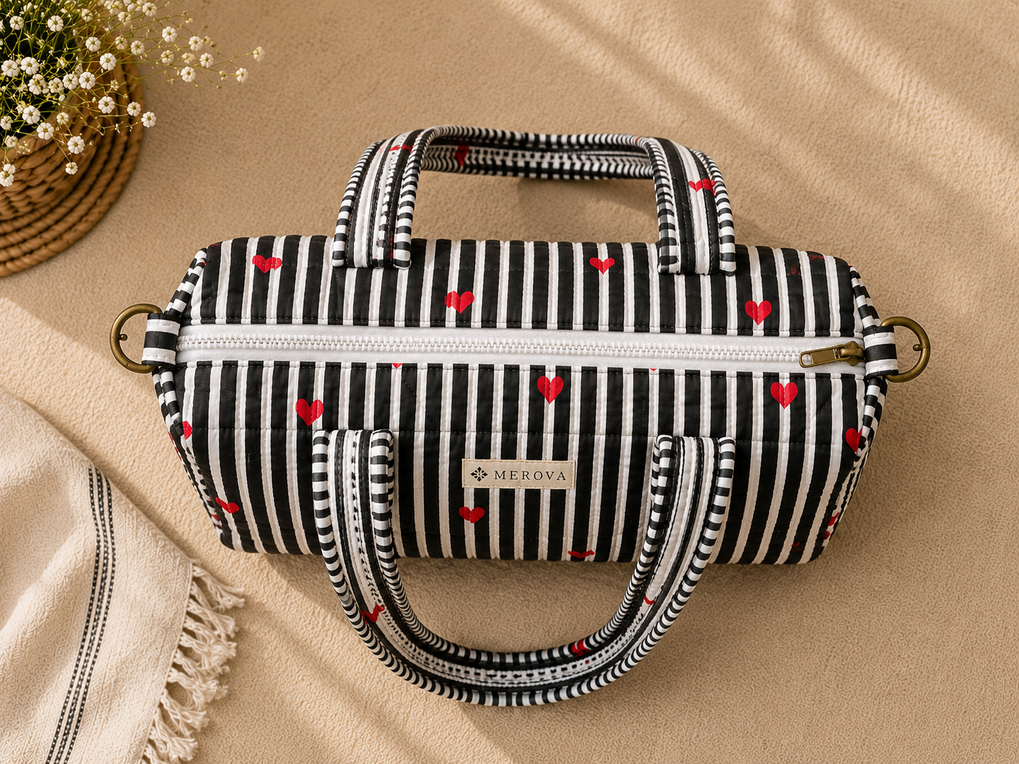 Sweetheart Stripes Mini Duffle