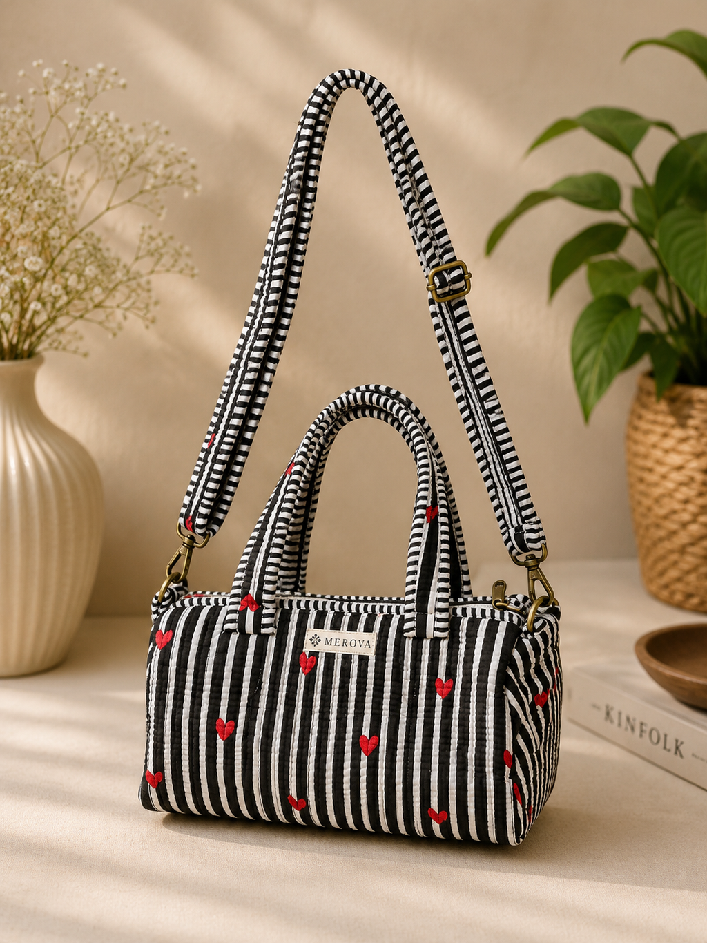 Sweetheart Stripes Mini Duffle