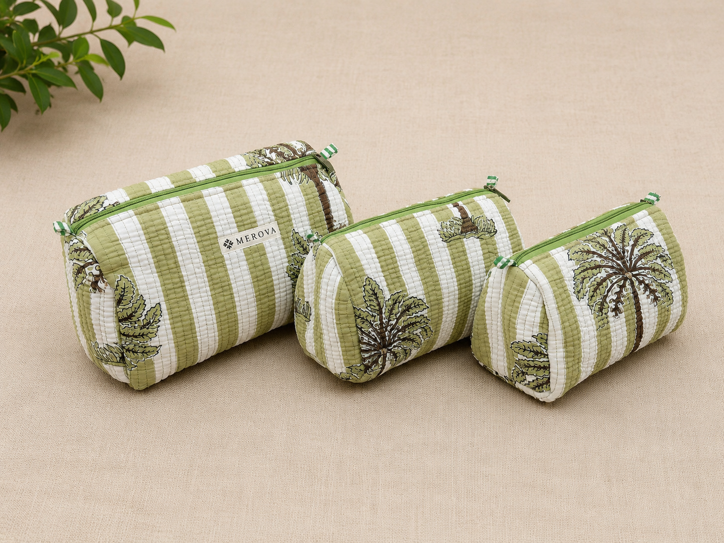 Olive Grove Toiletry Pouches (Set of 3)