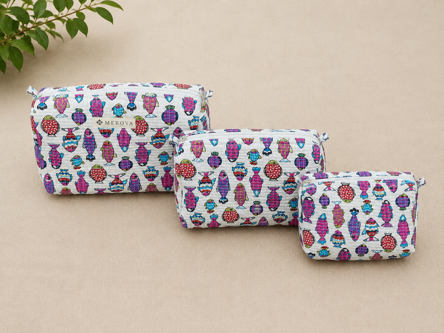 Candy Fish Toiletry Pouches (Set Of 3)