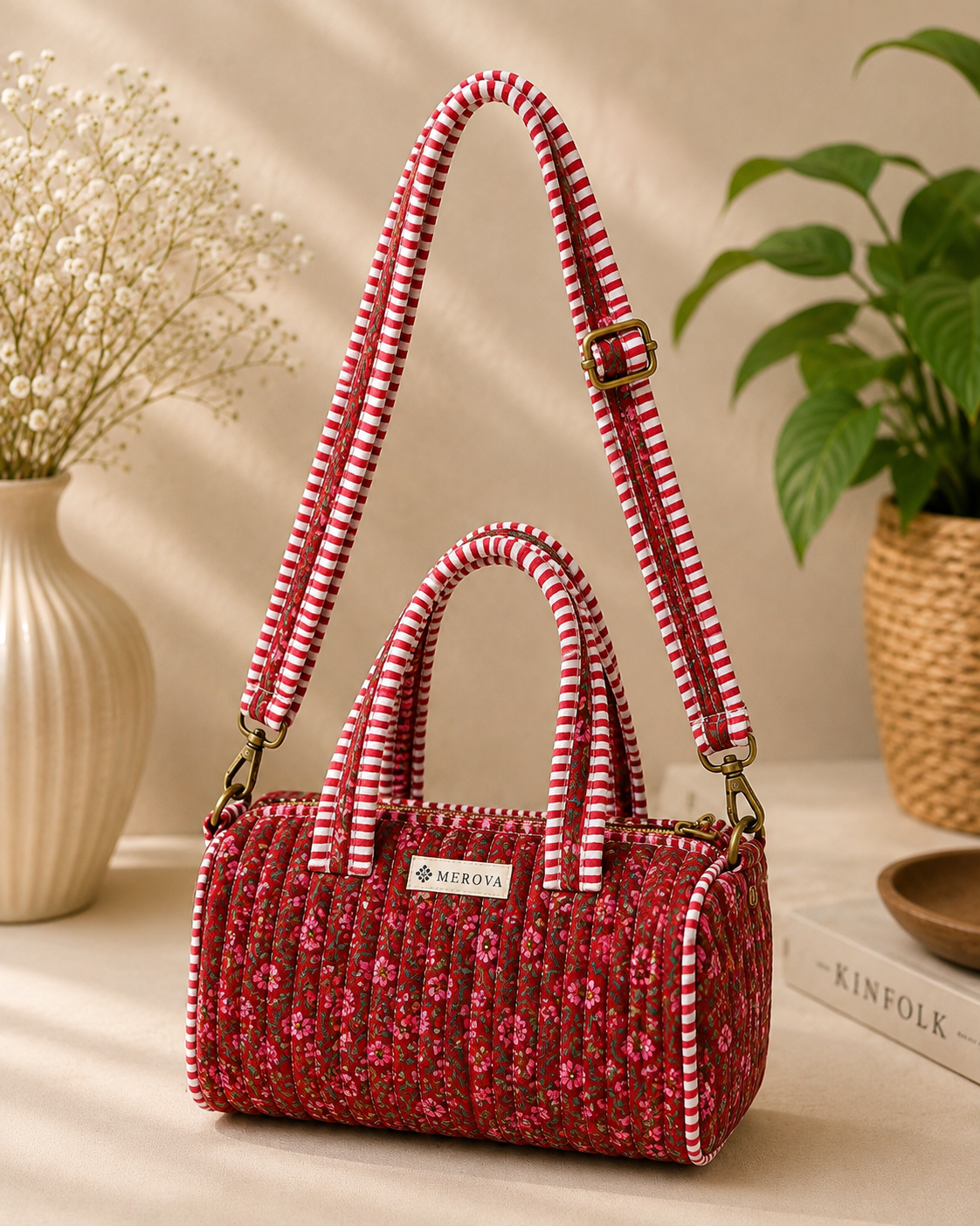 Crimson Blossom Mini Duffle