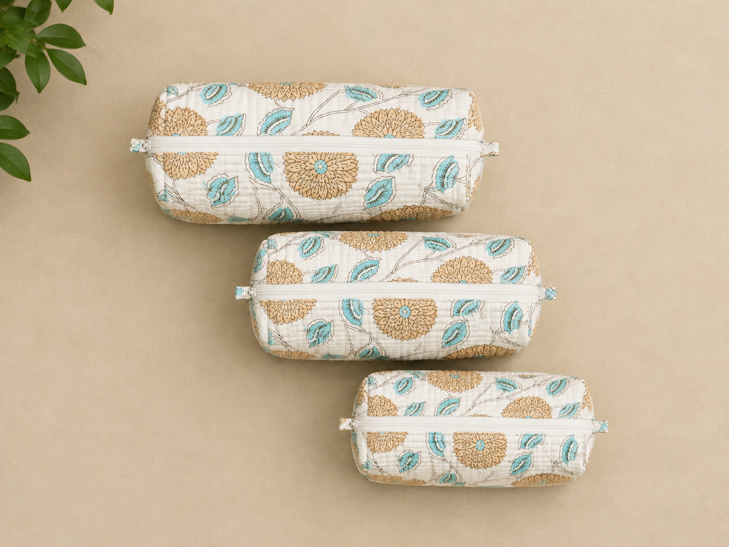 Summer Bloom Toiletry Pouches (Set of 3)