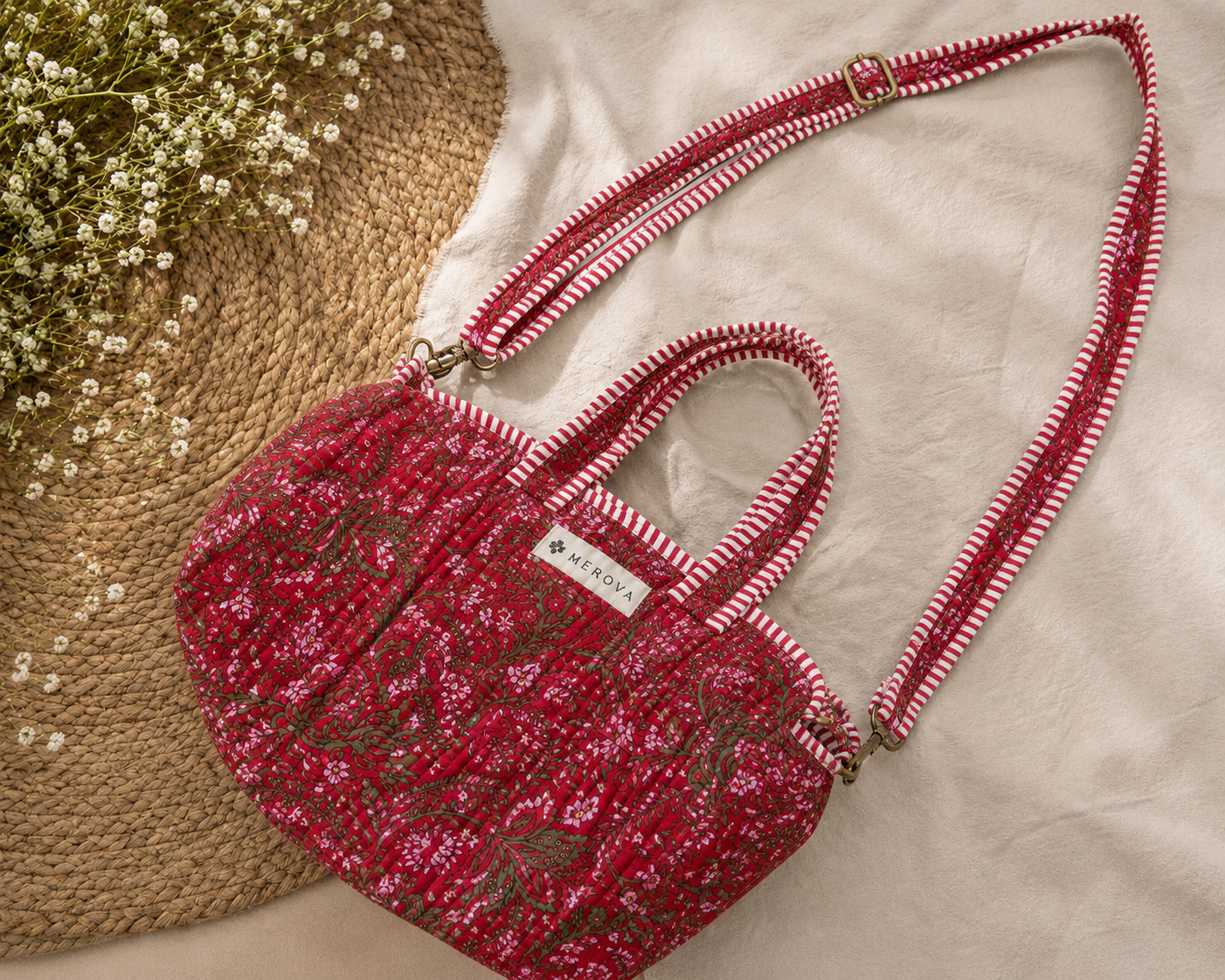 Crimson Blossom Mini Duffle