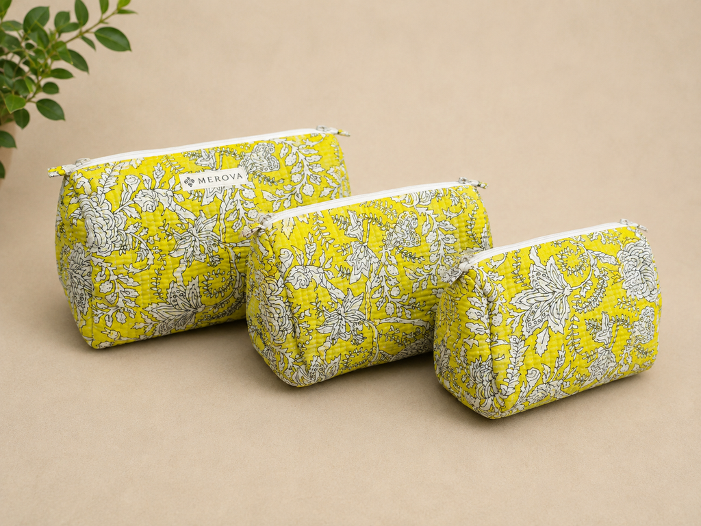 Sunlit Garden Toiletry Pouches (Set of 3)
