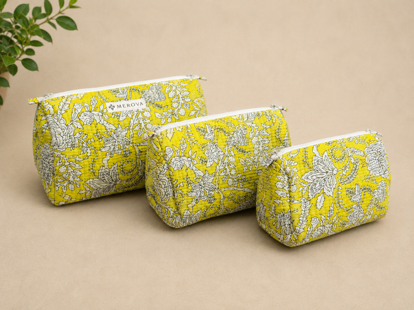 Sunlit Garden Toiletry Pouches (Set of 3)