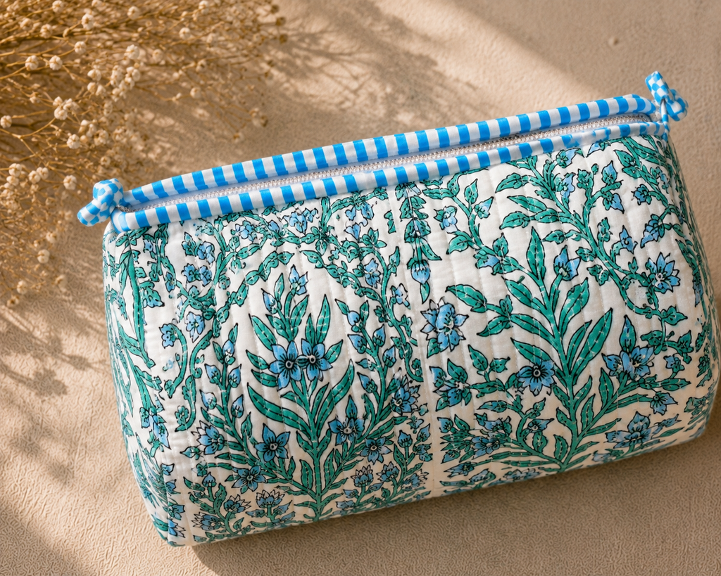 Sage Blossom Toiletry Pouches (Set of 3)