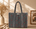 Sweetheart Stripes Tote (Medium with Zipper)