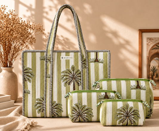 Olive Grove Tote & Pouch Set